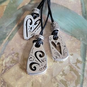 Brighton Brazilian Multi Charm Silver Tone Metal Necklace Hearts Valenti…